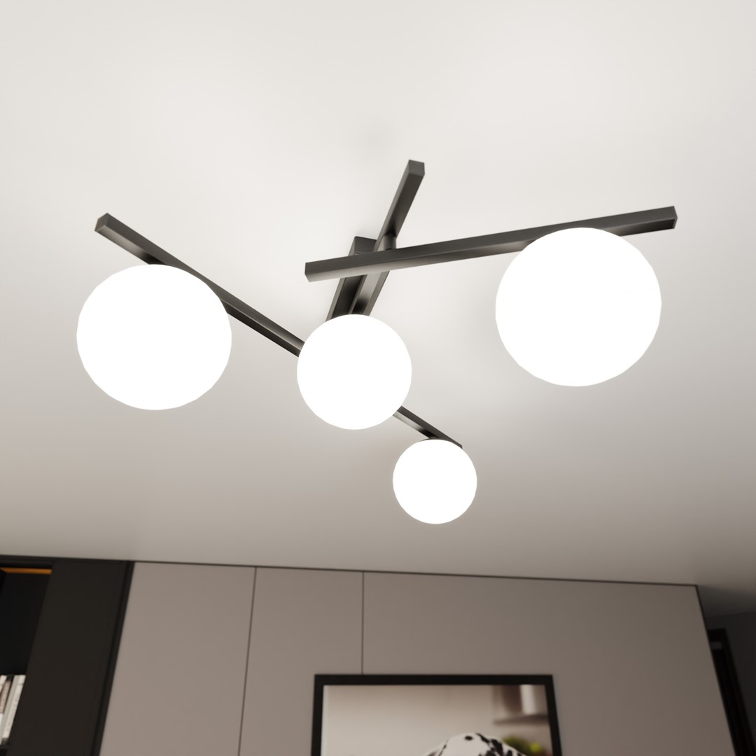 Emibig Stropna svjetiljka SMART 230V 10W MAX LED E14 Čelik/ Staklo Crna
