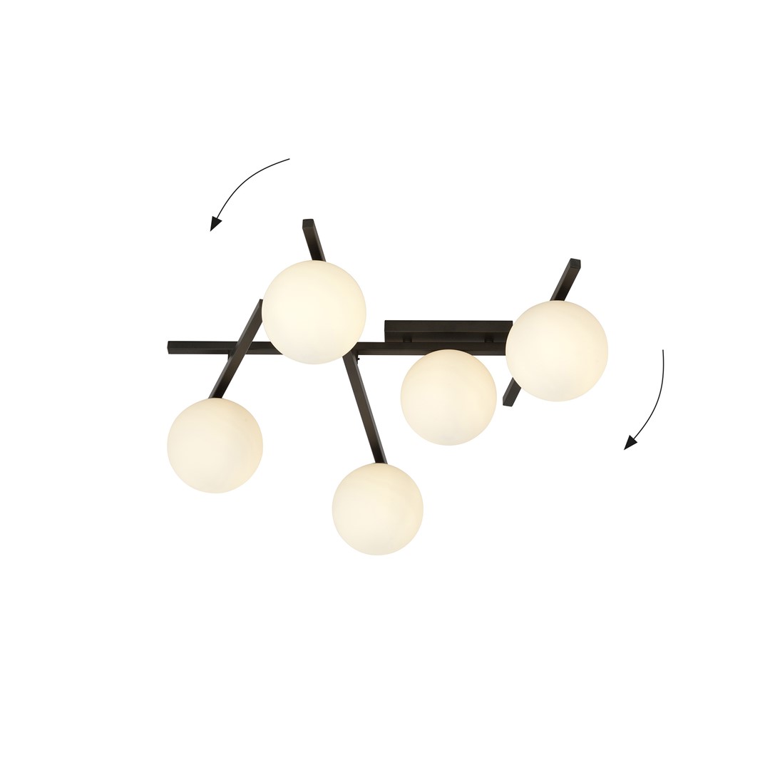 Emibig Stropna svjetiljka SMART 230V 10W MAX LED E14 Čelik/ Staklo Crna