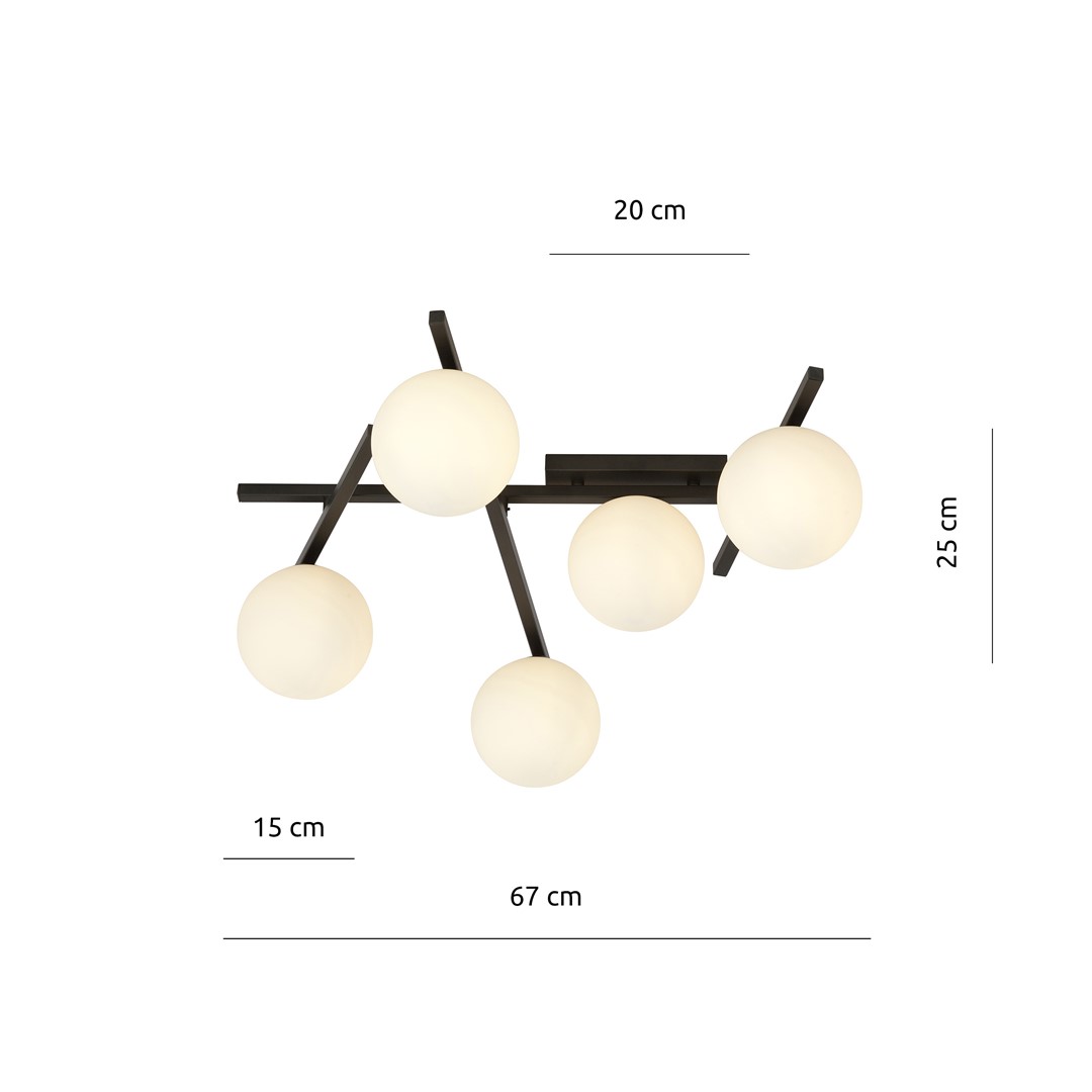 Emibig Stropna svjetiljka SMART 230V 10W MAX LED E14 Čelik/ Staklo Crna