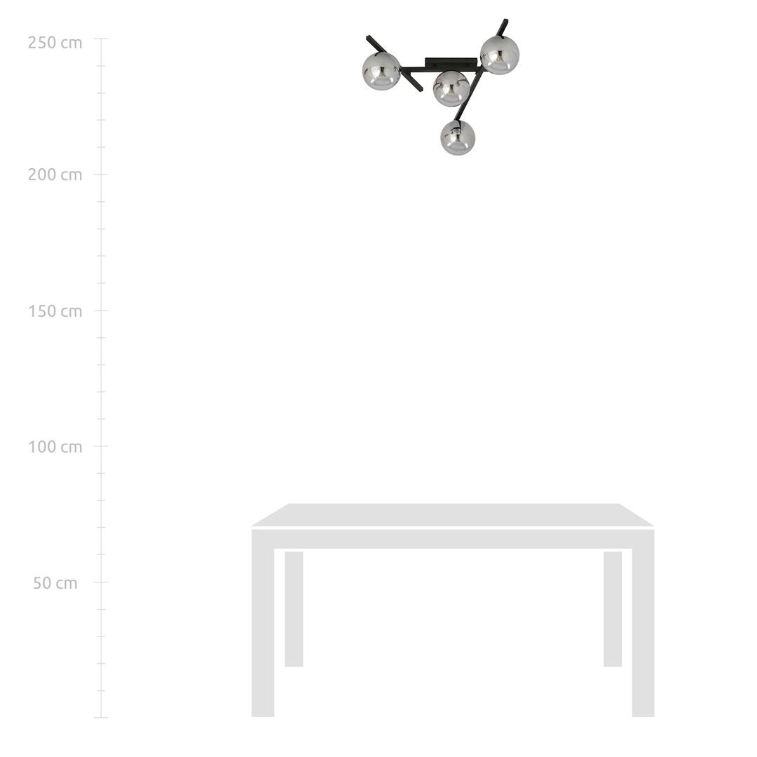 Emibig Stropna svjetiljka SMART 230V 10W MAX LED E14 Čelik/ Staklo Crna