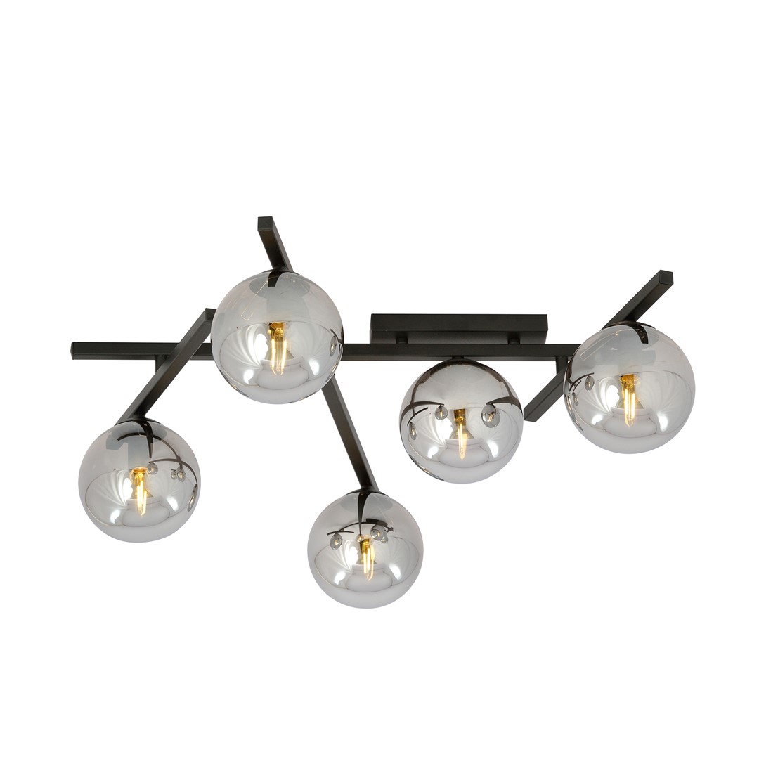 Emibig Stropna svjetiljka SMART 230V 10W MAX LED E14 Čelik/ Staklo Crna