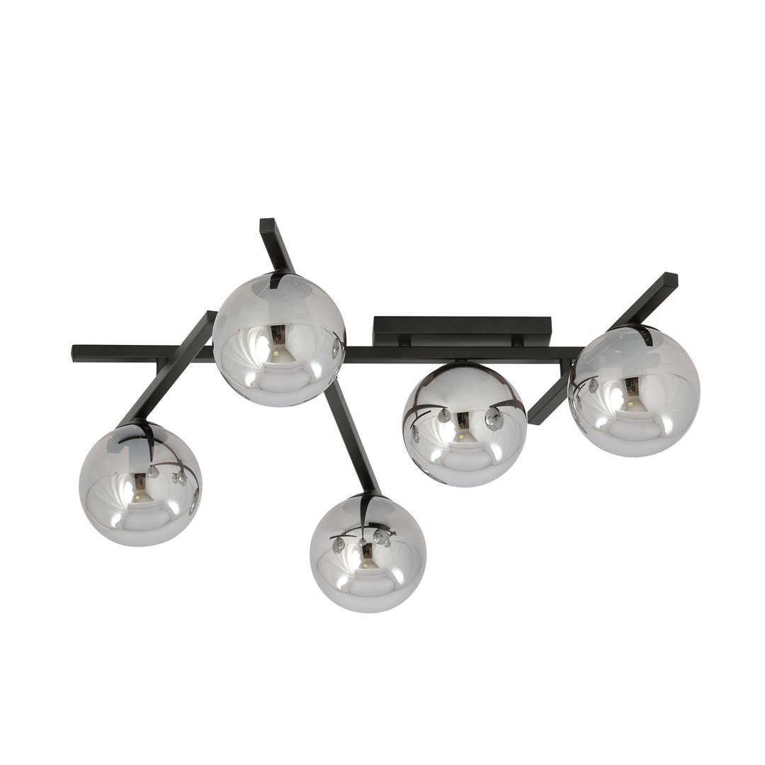 Emibig Stropna svjetiljka SMART 230V 10W MAX LED E14 Čelik/ Staklo Crna