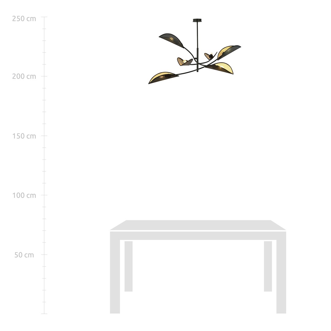 Emibig Stropna svjetiljka LOTUS 230V 10W MAX LED E14 Čelik/ Tkanina Crna