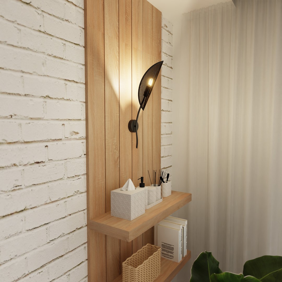 Emibig Zidna lampa LOTUS 230V 10W MAX LED E14 Čelik/ Tkanina Crna