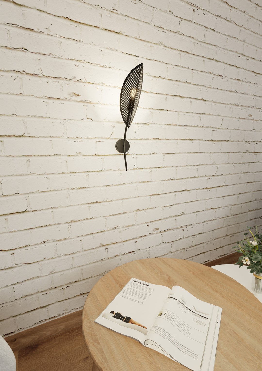Emibig Zidna lampa LOTUS 230V 10W MAX LED E14 Čelik/ Tkanina Crna