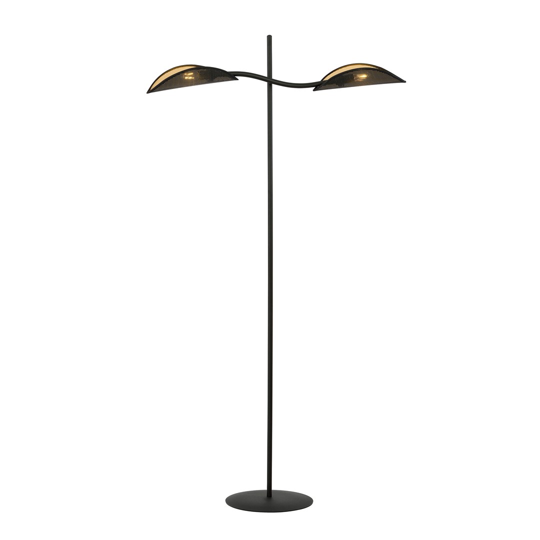 Emibig Podna lampa LOTUS 230V 10W MAX LED E14 Čelik/ Tkanina Crna