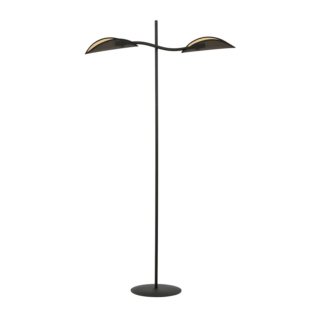 Emibig Podna lampa LOTUS 230V 10W MAX LED E14 Čelik/ Tkanina Crna