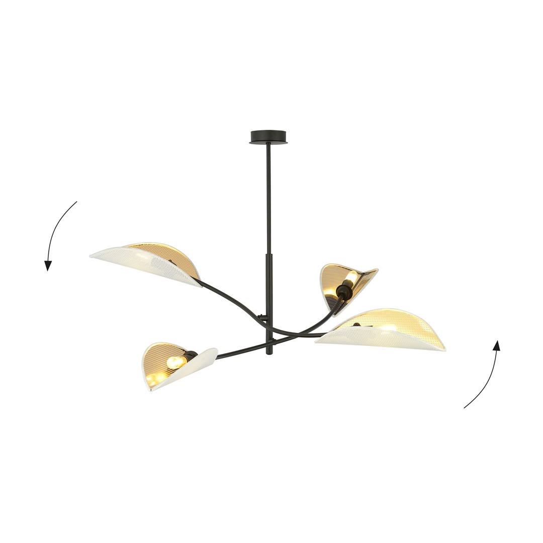 Emibig Stropna svjetiljka LOTUS 230V 10W MAX LED E14 Čelik/ Tkanina Crna