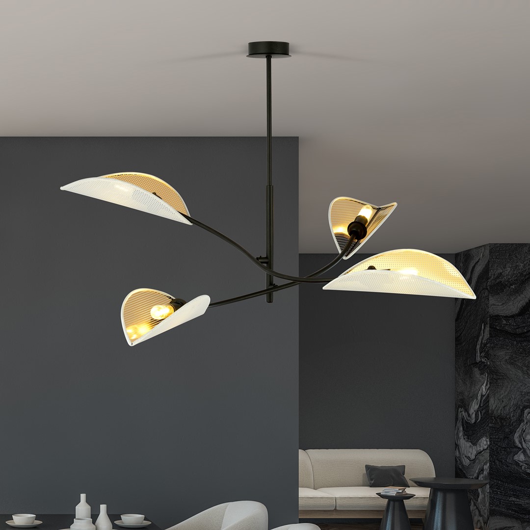 Emibig Stropna svjetiljka LOTUS 230V 10W MAX LED E14 Čelik/ Tkanina Crna