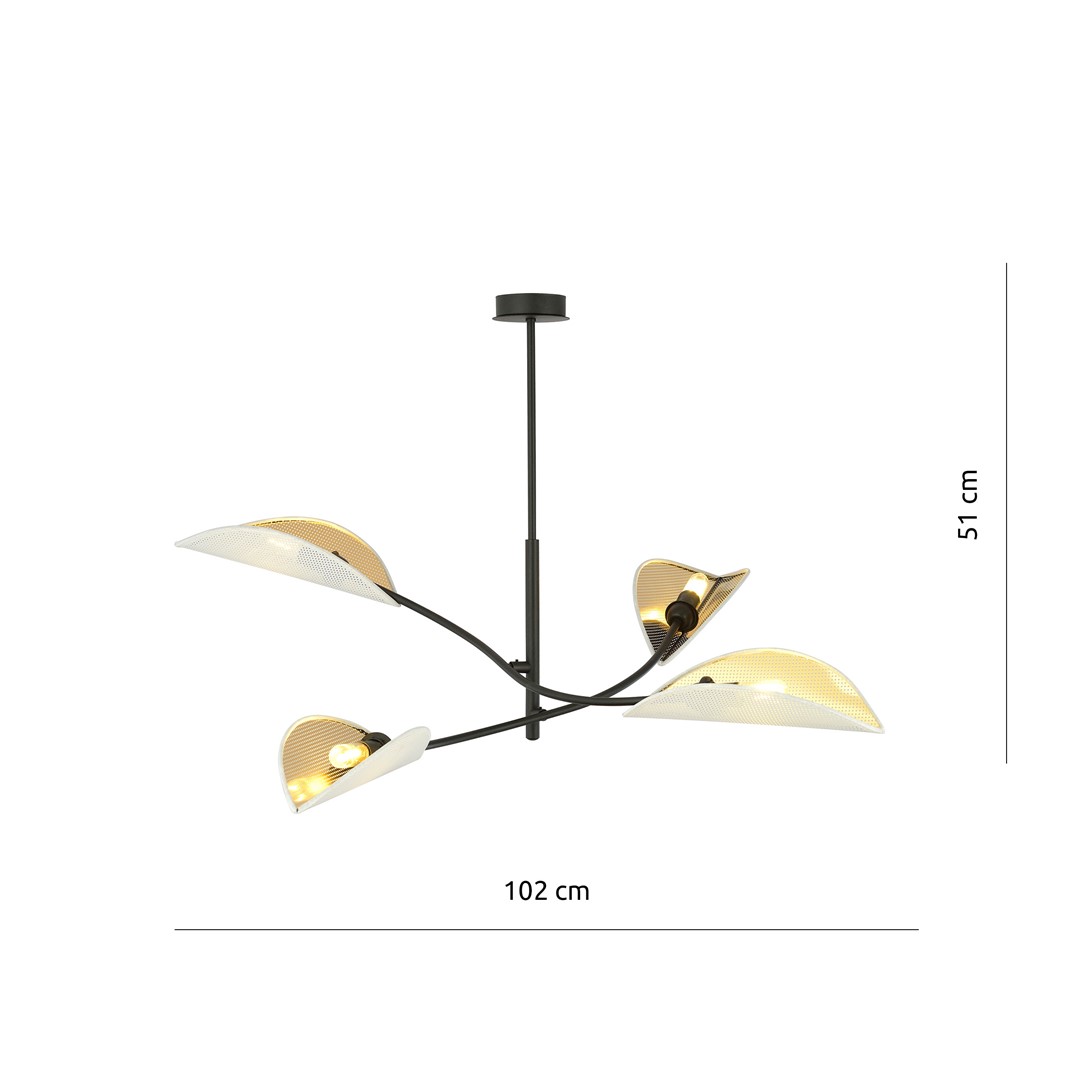 Emibig Stropna svjetiljka LOTUS 230V 10W MAX LED E14 Čelik/ Tkanina Crna