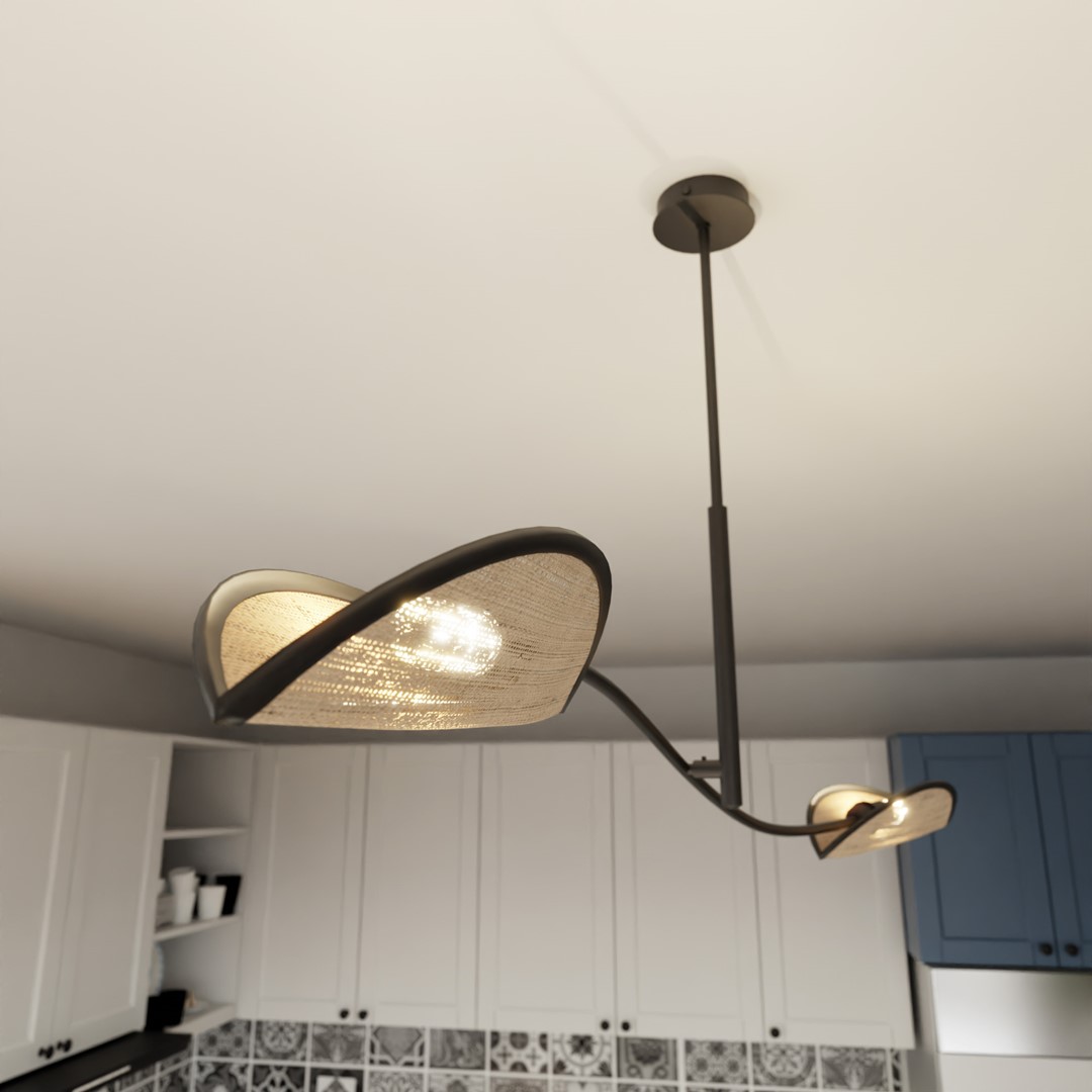 Emibig Stropna svjetiljka LOTUS 230V 10W MAX LED E14 Čelik/ Tkanina Crna