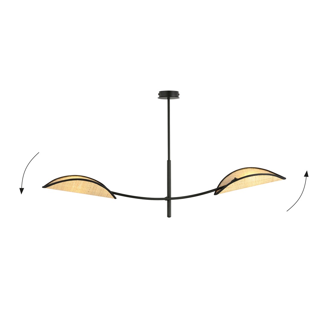 Emibig Stropna svjetiljka LOTUS 230V 10W MAX LED E14 Čelik/ Tkanina Crna