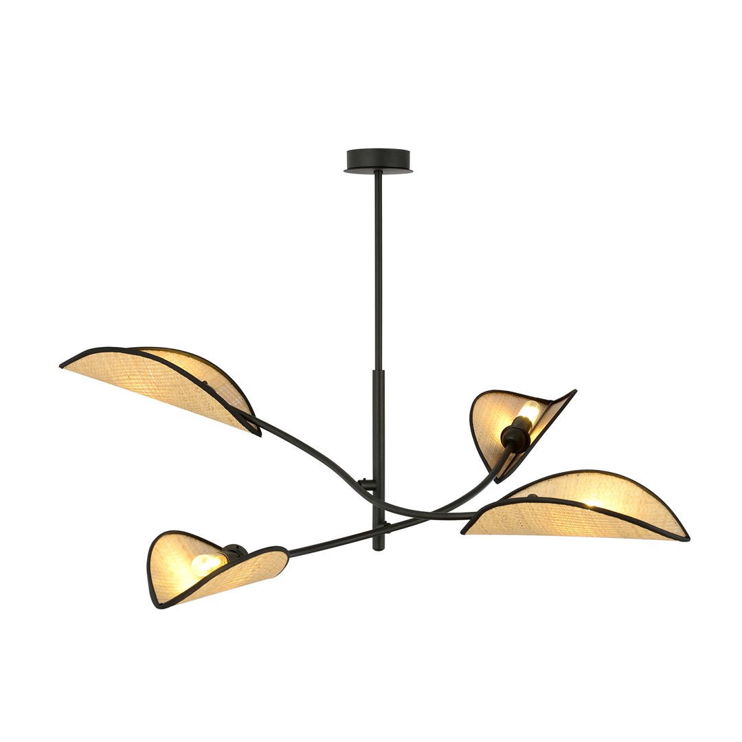 Emibig Stropna svjetiljka LOTUS 230V 10W MAX LED E14 Čelik/ Tkanina Crna