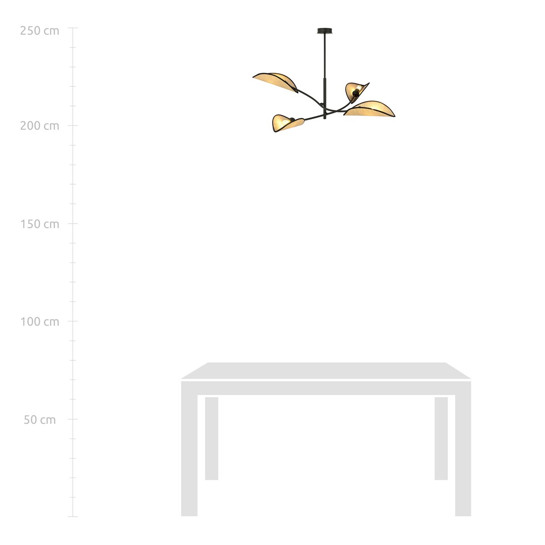 Emibig Stropna svjetiljka LOTUS 230V 10W MAX LED E14 Čelik/ Tkanina Crna