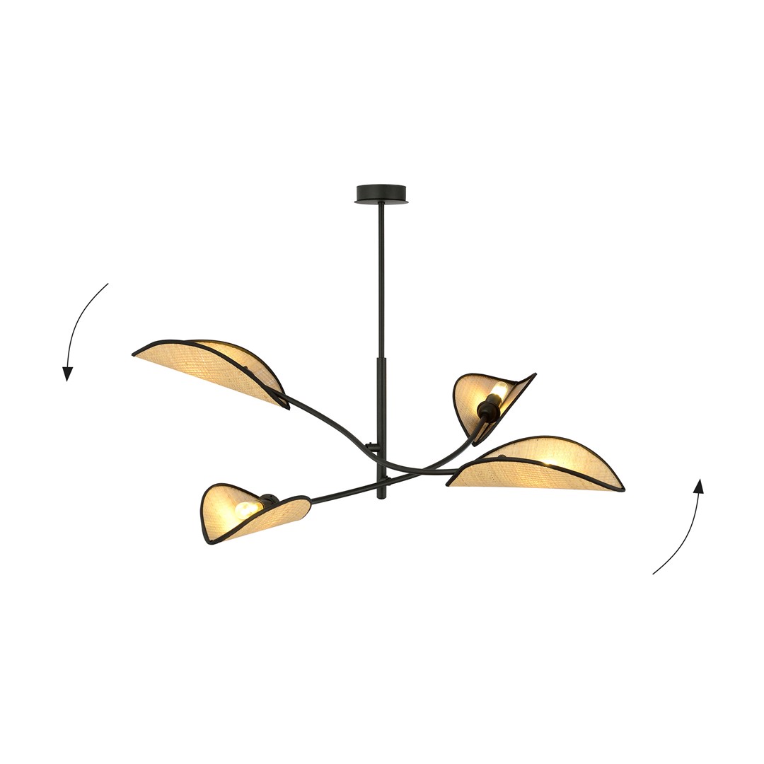 Emibig Stropna svjetiljka LOTUS 230V 10W MAX LED E14 Čelik/ Tkanina Crna