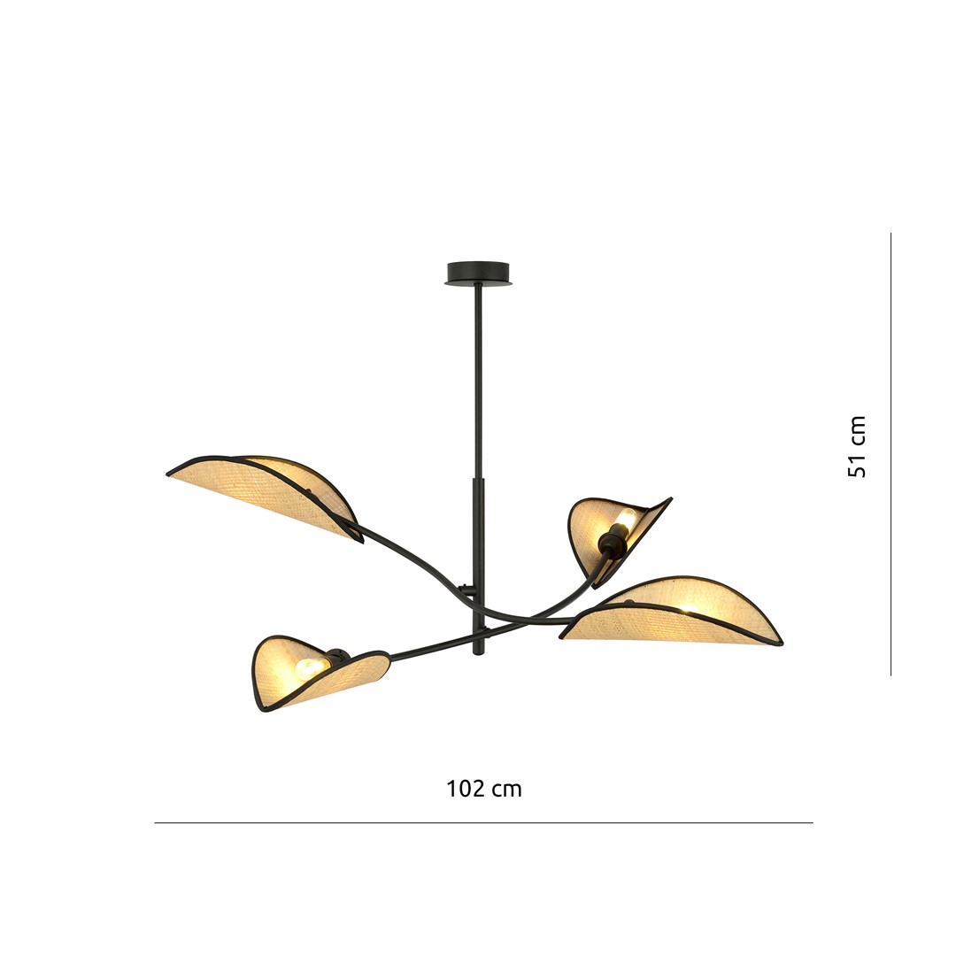Emibig Stropna svjetiljka LOTUS 230V 10W MAX LED E14 Čelik/ Tkanina Crna