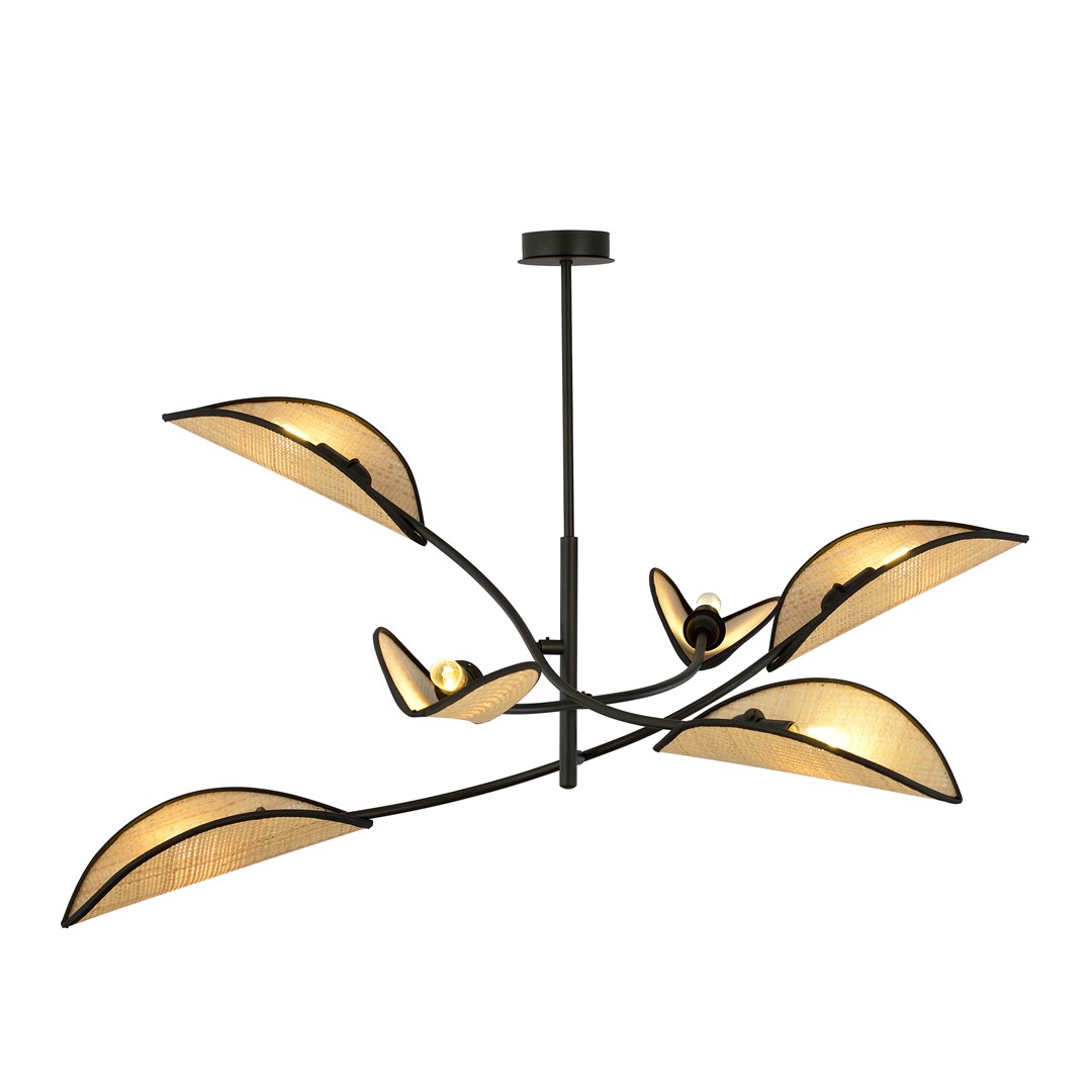Emibig Stropna svjetiljka LOTUS 230V 10W MAX LED E14 Čelik/ Tkanina Crna