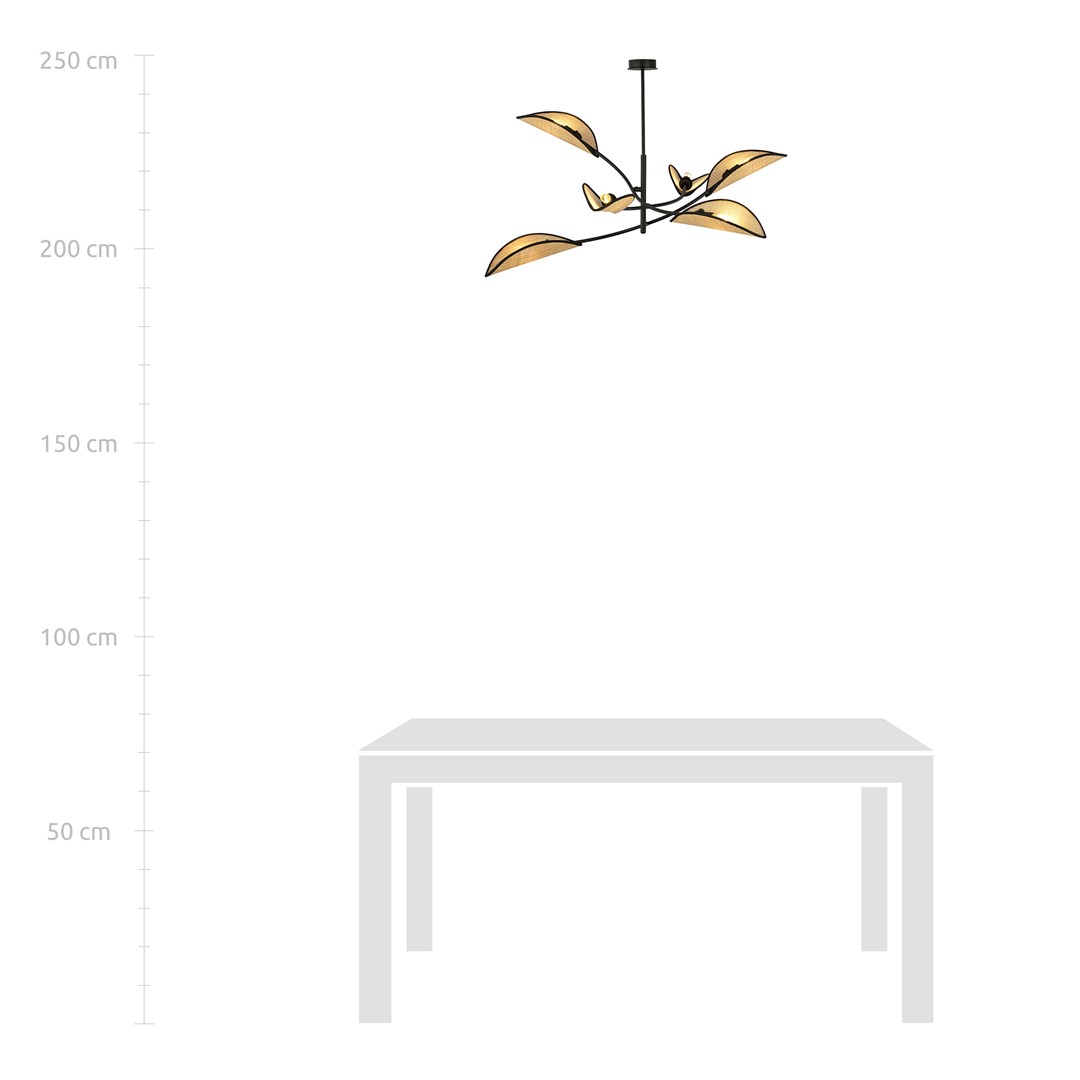 Emibig Stropna svjetiljka LOTUS 230V 10W MAX LED E14 Čelik/ Tkanina Crna