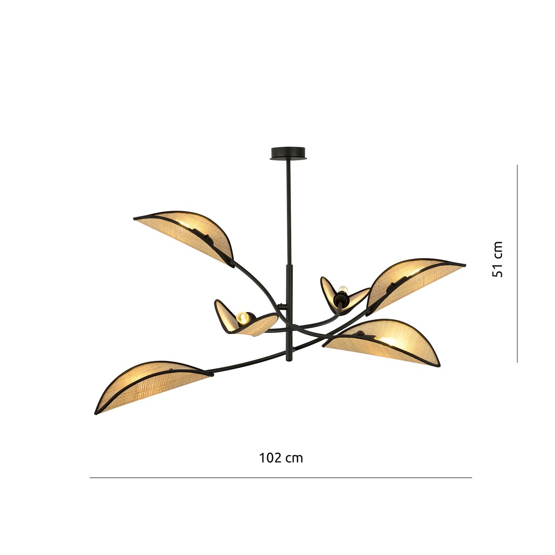 Emibig Stropna svjetiljka LOTUS 230V 10W MAX LED E14 Čelik/ Tkanina Crna