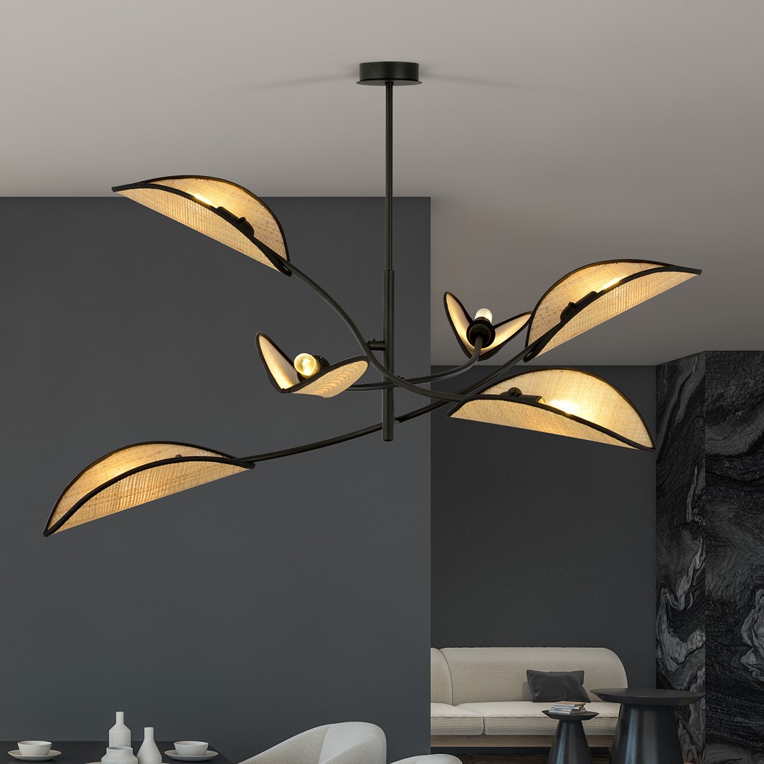 Emibig Stropna svjetiljka LOTUS 230V 10W MAX LED E14 Čelik/ Tkanina Crna