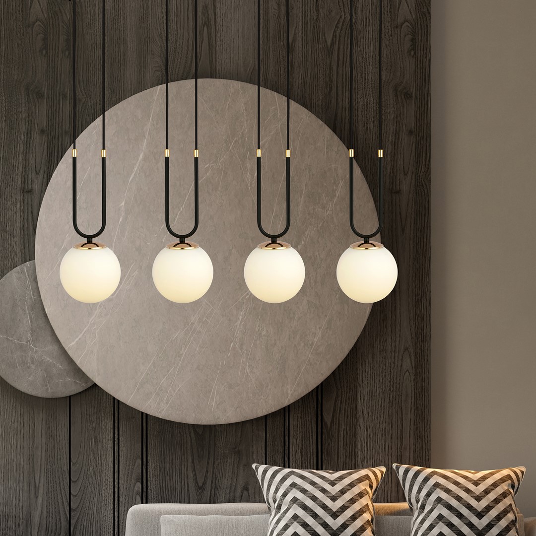 Emibig Visilica GLAM 230V 10W MAX LED E14 Čelik/ Staklo Crna