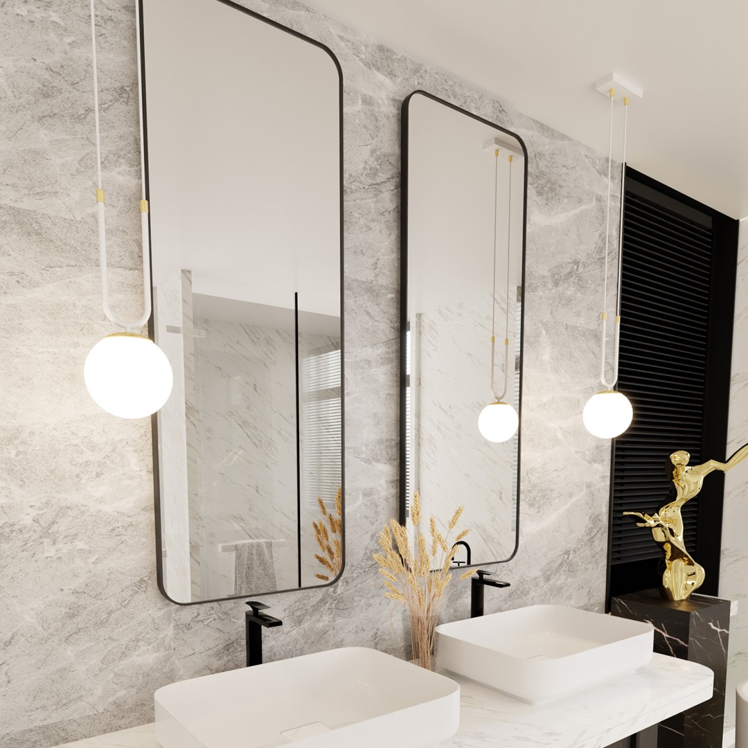 Emibig Visilica GLAM 230V 10W MAX LED E14 Čelik/ Staklo Bijela