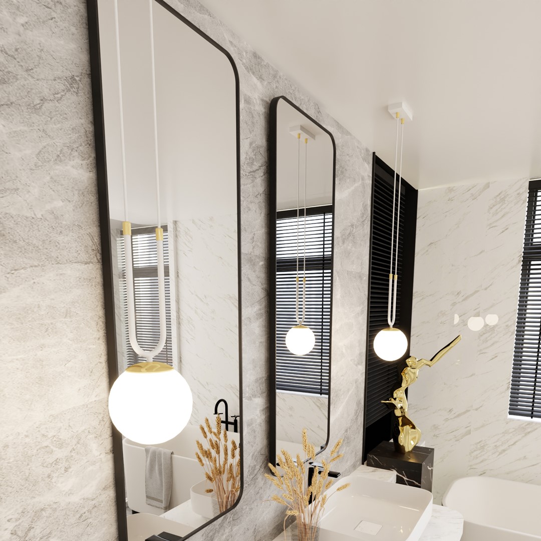 Emibig Visilica GLAM 230V 10W MAX LED E14 Čelik/ Staklo Bijela