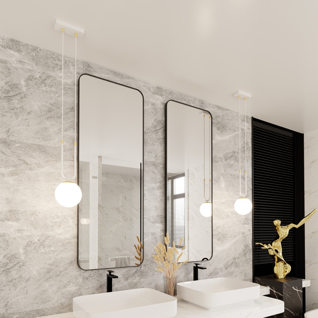 Emibig Visilica GLAM 230V 10W MAX LED E14 Čelik/ Staklo Bijela