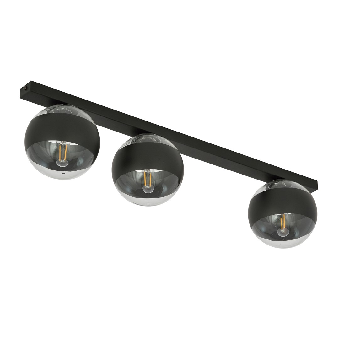 Emibig Stropna svjetiljka FIT 230V 10W MAX LED E14 Čelik/ Staklo Crna