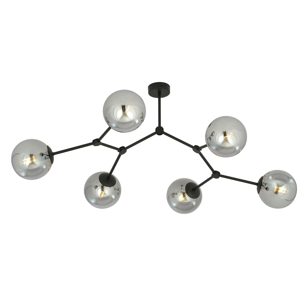 Emibig Stropna svjetiljka SPACE 230V 10W MAX LED E14 Čelik/ Staklo Crna