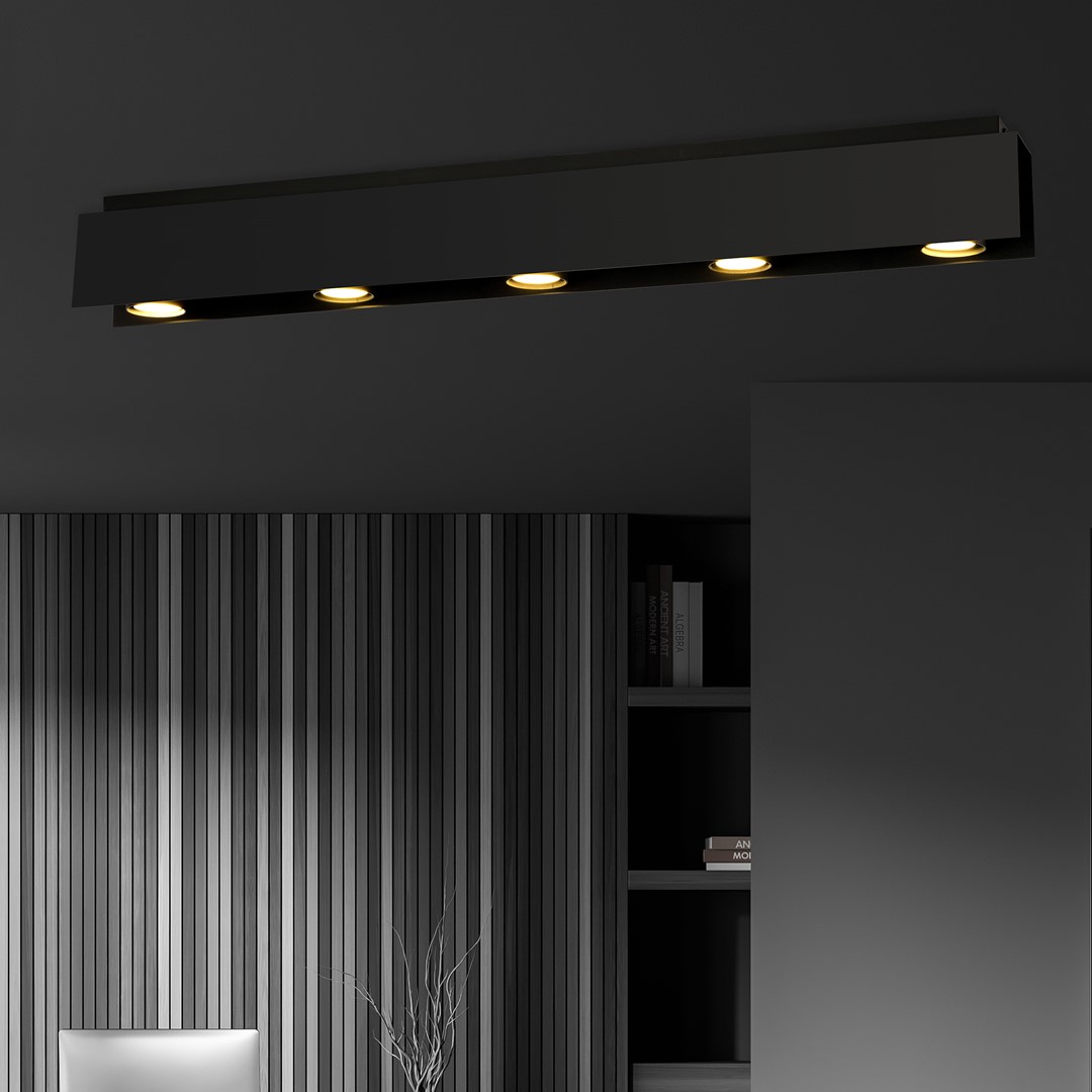 Emibig Stropna svjetiljka KENNO 230V 10W MAX LED GU10 Čelik Crna