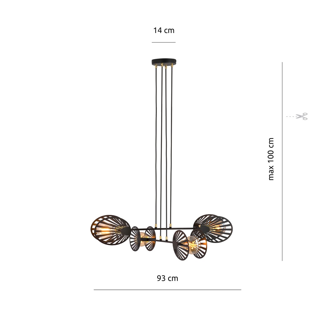 Emibig Visilica PLAYA 230V 15W MAX LED E27 Čelik Crna