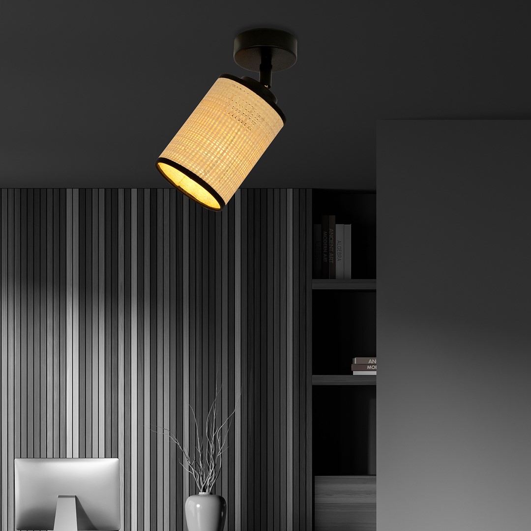 Emibig Stropna svjetiljka YOGA 230V 15W MAX LED E14 Čelik/ Tkanina Crna