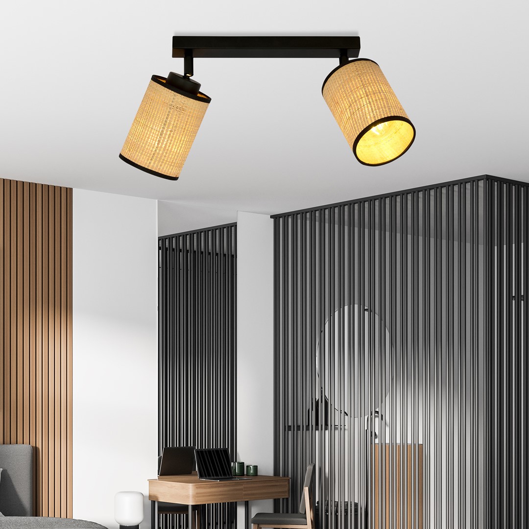 Emibig Stropna svjetiljka YOGA 230V 15W MAX LED E14 Čelik/ Tkanina Crna