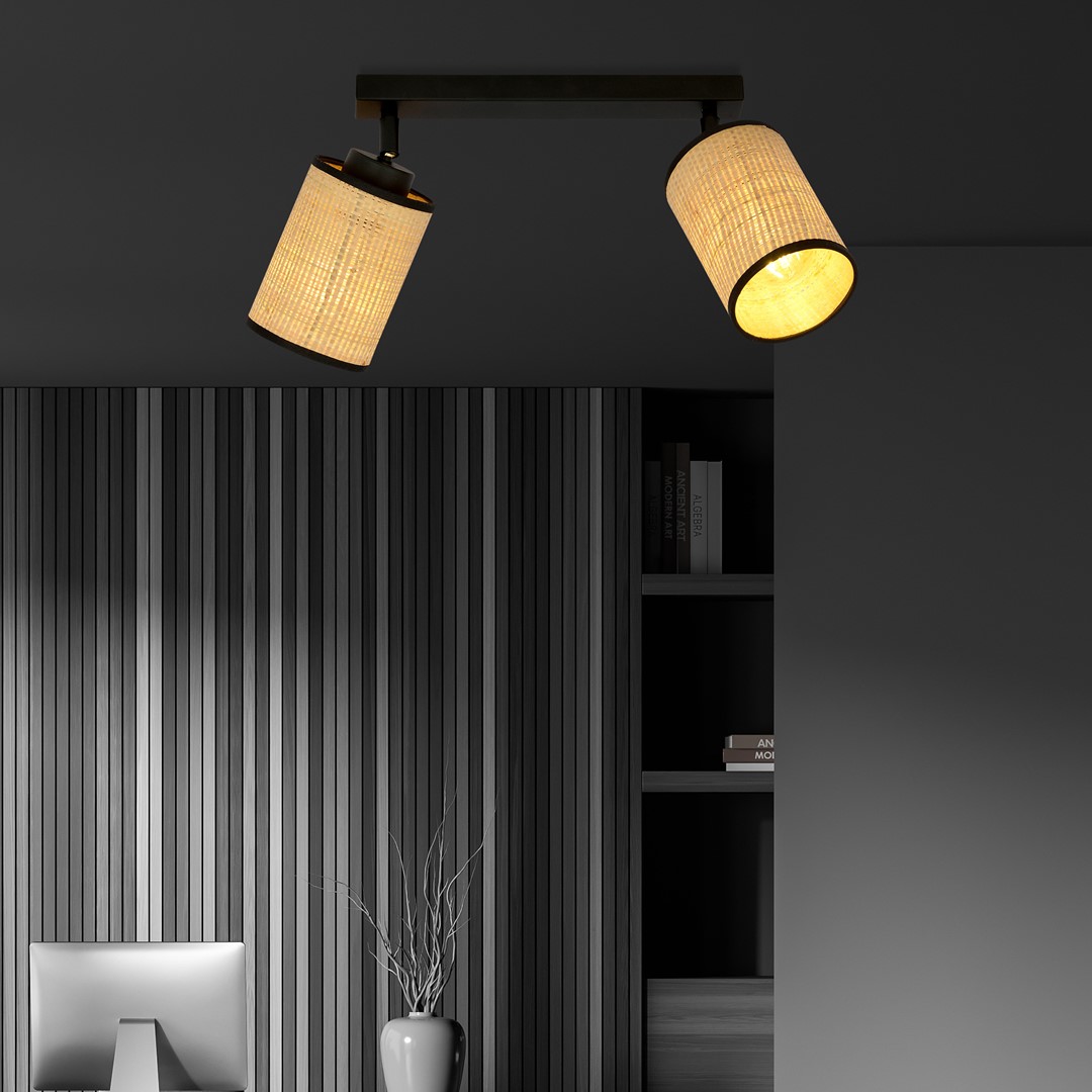 Emibig Stropna svjetiljka YOGA 230V 15W MAX LED E14 Čelik/ Tkanina Crna