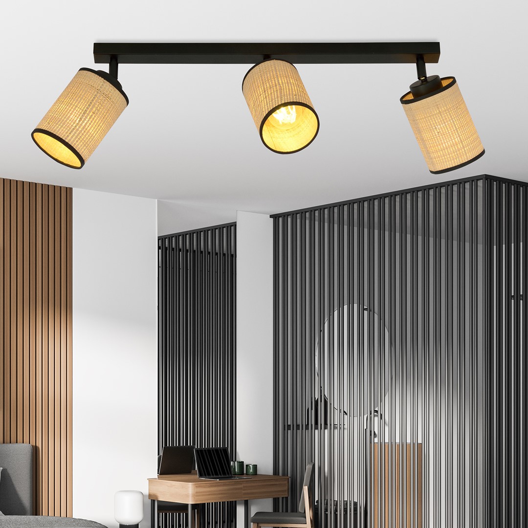 Emibig Stropna svjetiljka YOGA 230V 15W MAX LED E14 Čelik/ Tkanina Crna