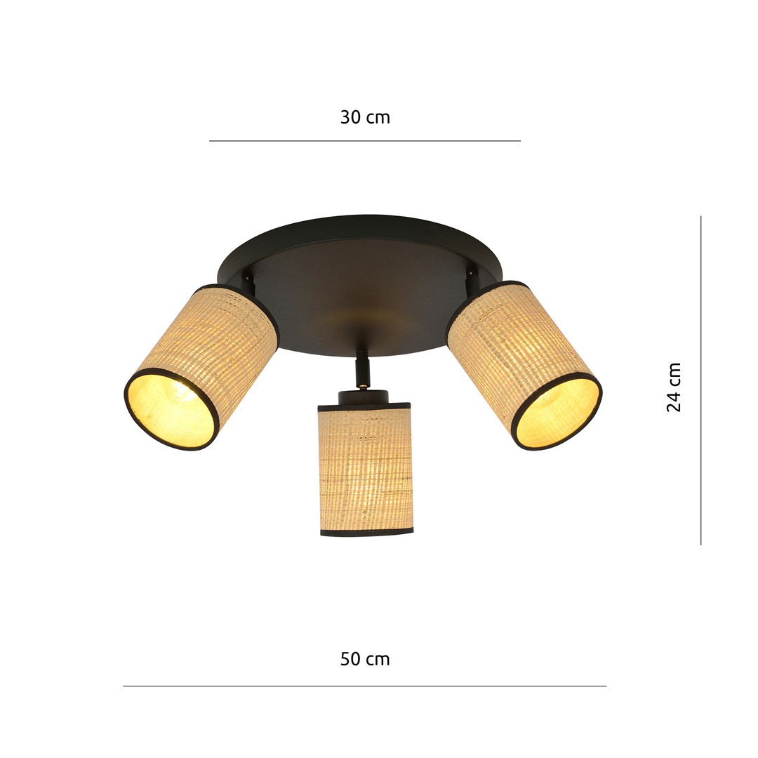 Emibig Stropna svjetiljka YOGA 230V 15W MAX LED E14 Čelik/ Tkanina Crna