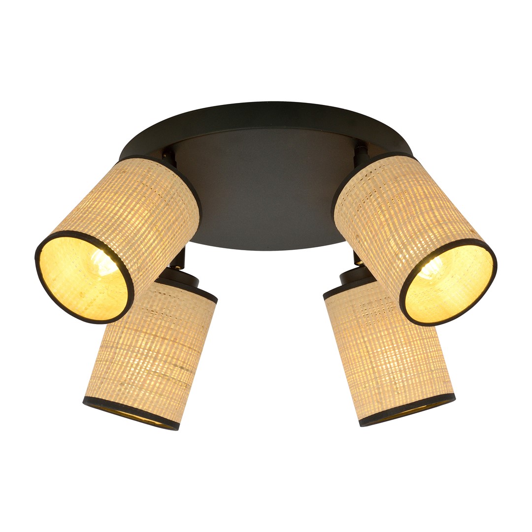 Emibig Stropna svjetiljka YOGA 230V 15W MAX LED E14 Čelik/ Tkanina Crna