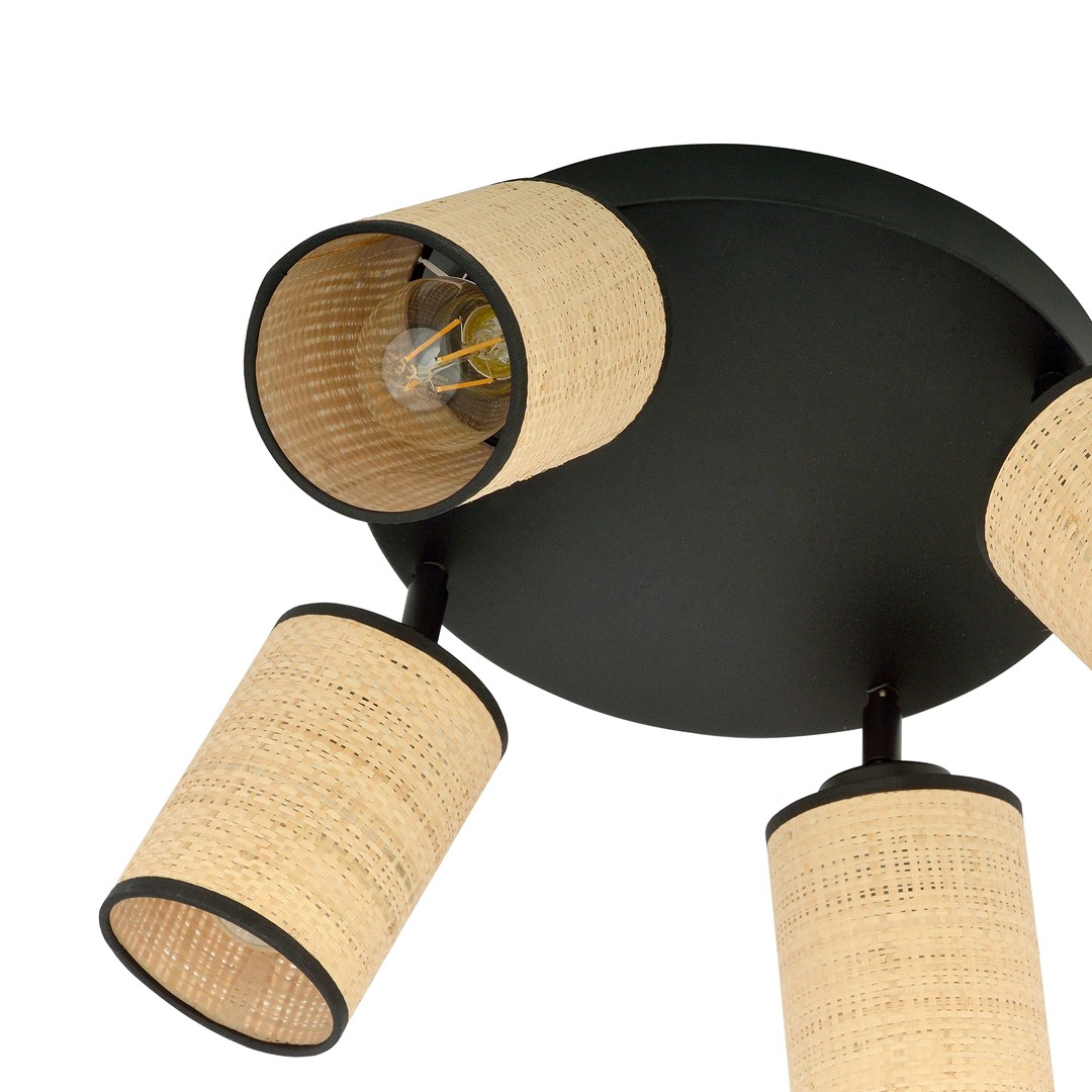 Emibig Stropna svjetiljka YOGA 230V 15W MAX LED E14 Čelik/ Tkanina Crna