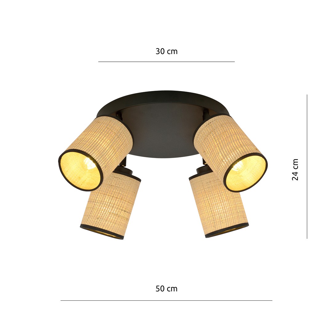 Emibig Stropna svjetiljka YOGA 230V 15W MAX LED E14 Čelik/ Tkanina Crna