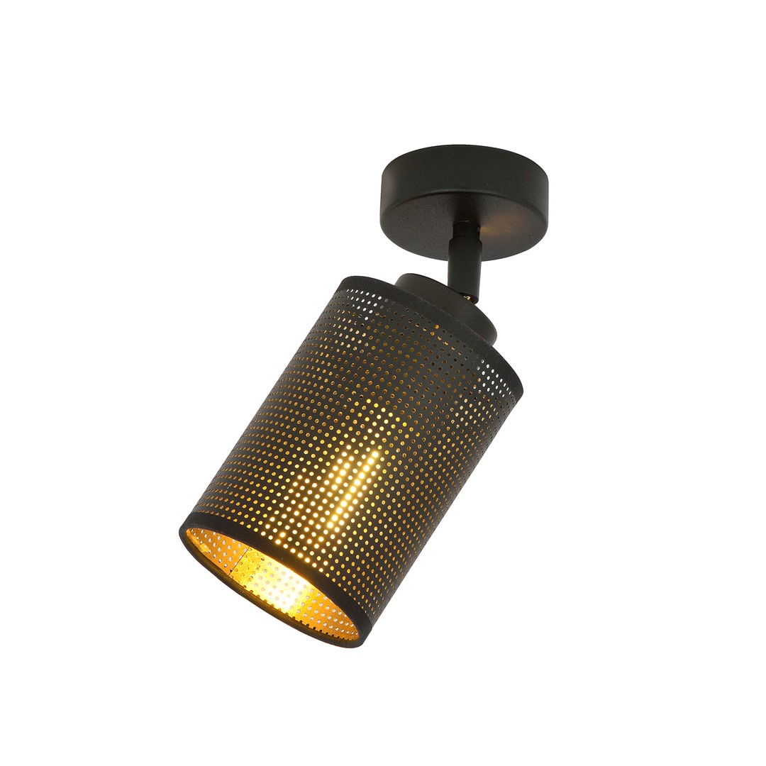 Emibig Stropna svjetiljka BRONX 230V 15W MAX LED E14 Čelik/ Tkanina Crna