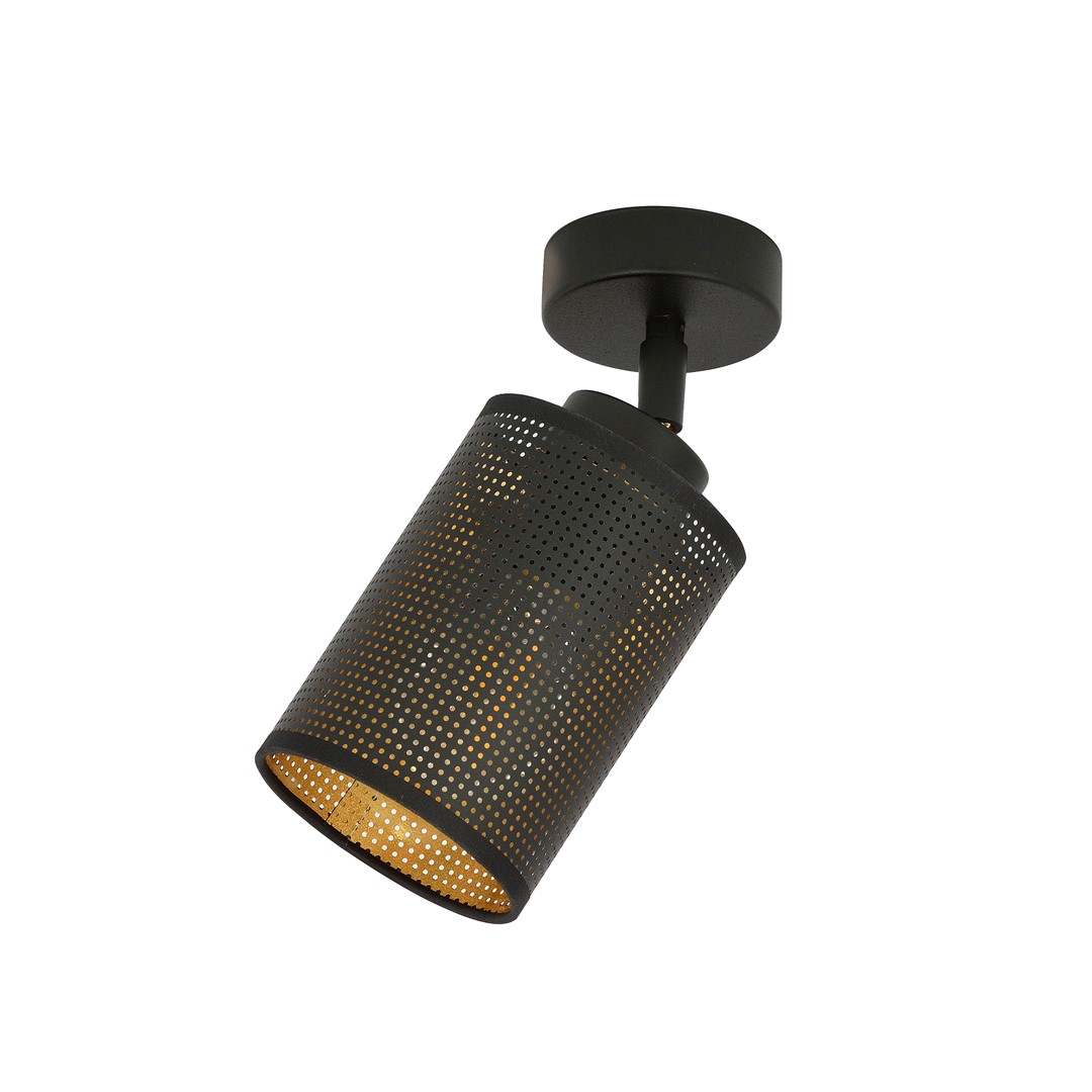 Emibig Stropna svjetiljka BRONX 230V 15W MAX LED E14 Čelik/ Tkanina Crna