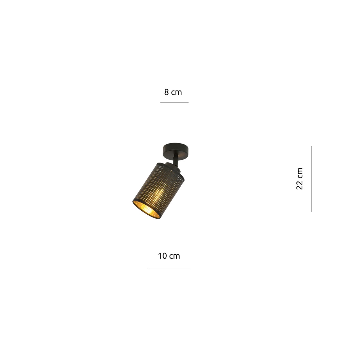 Emibig Stropna svjetiljka BRONX 230V 15W MAX LED E14 Čelik/ Tkanina Crna