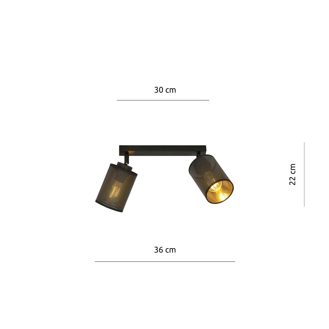 Emibig Stropna svjetiljka BRONX 230V 15W MAX LED E14 Čelik/ Tkanina Crna