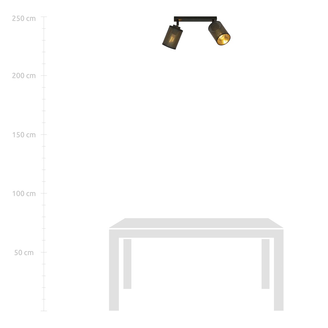 Emibig Stropna svjetiljka BRONX 230V 15W MAX LED E14 Čelik/ Tkanina Crna