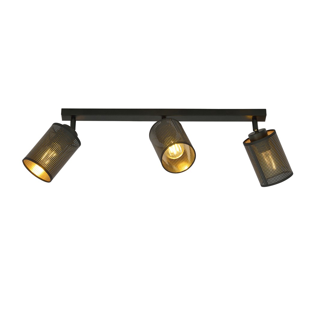 Emibig Stropna svjetiljka BRONX 230V 15W MAX LED E14 Čelik/ Tkanina Crna