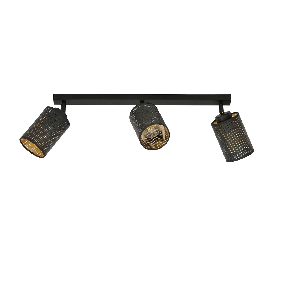 Emibig Stropna svjetiljka BRONX 230V 15W MAX LED E14 Čelik/ Tkanina Crna