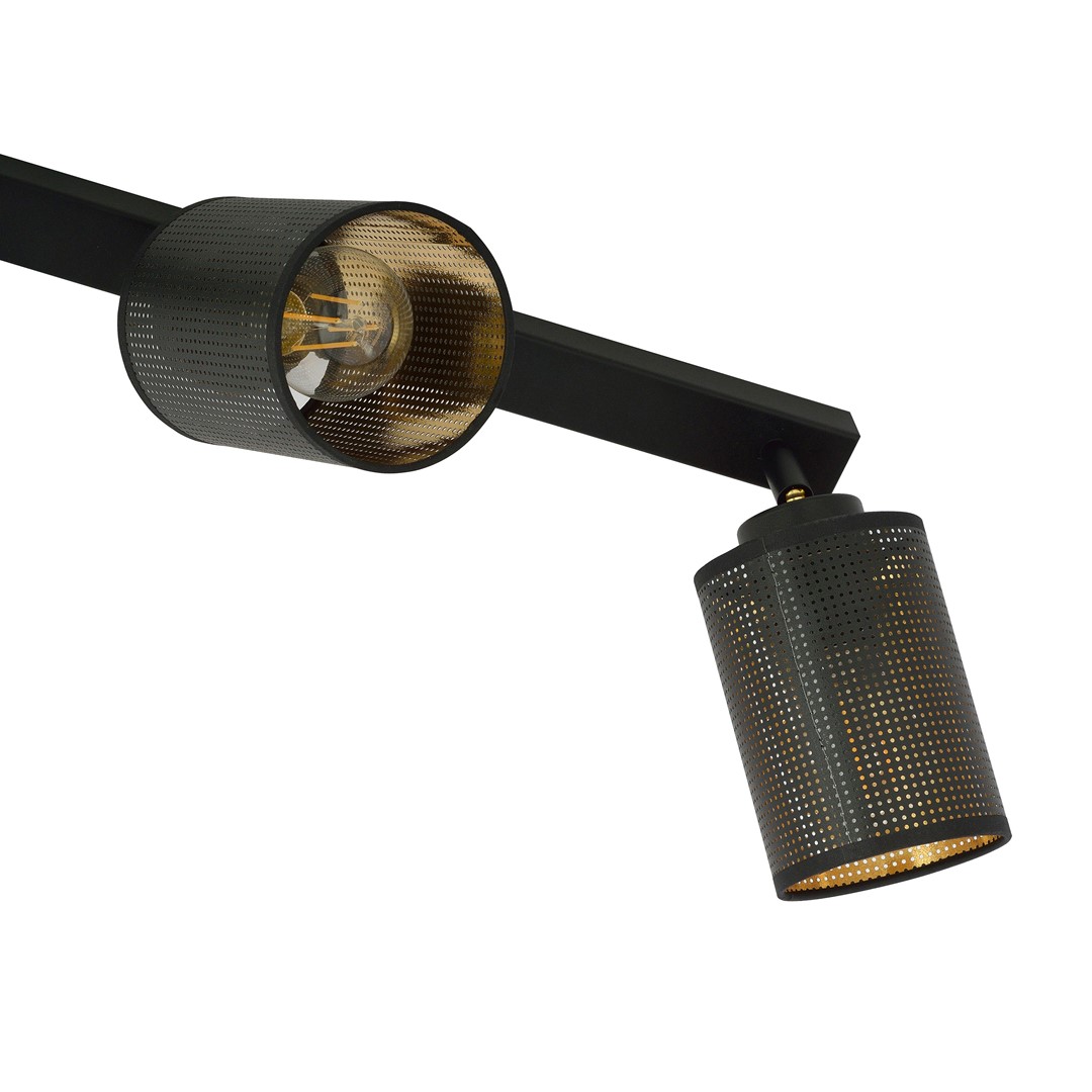 Emibig Stropna svjetiljka BRONX 230V 15W MAX LED E14 Čelik/ Tkanina Crna