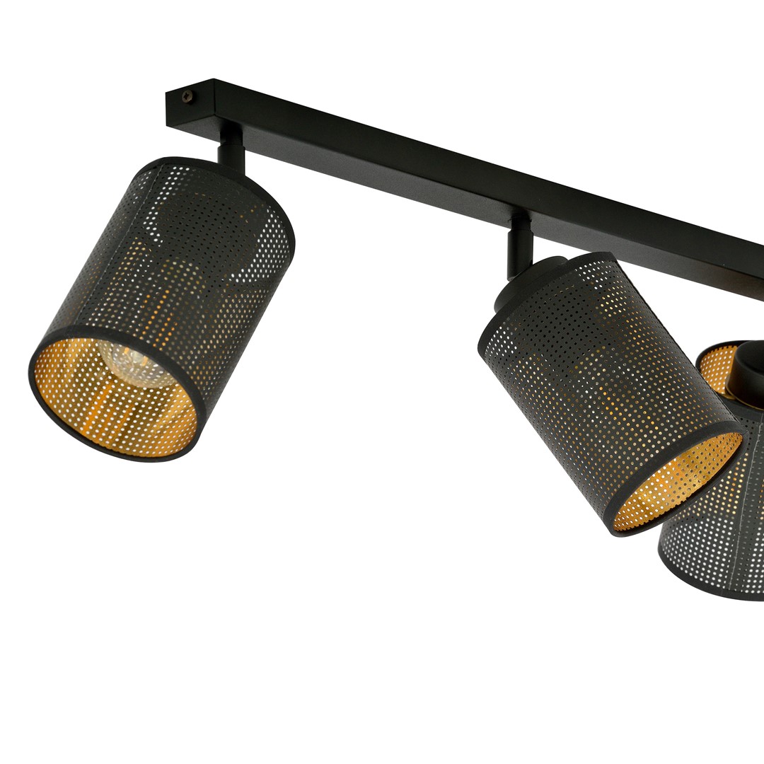Emibig Stropna svjetiljka BRONX 230V 15W MAX LED E14 Čelik/ Tkanina Crna