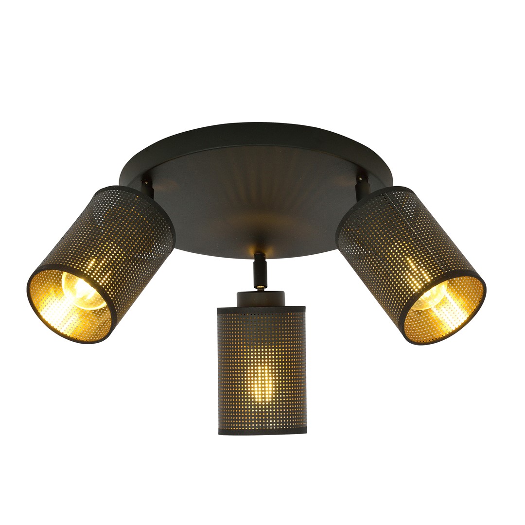 Emibig Stropna svjetiljka BRONX 230V 15W MAX LED E14 Čelik/ Tkanina Crna